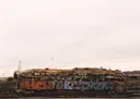 Power station train yard graffiti